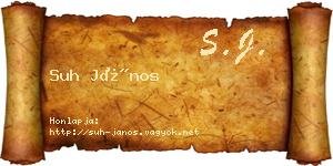 Suh János névjegykártya